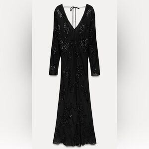 Zara embroidered sequin dress